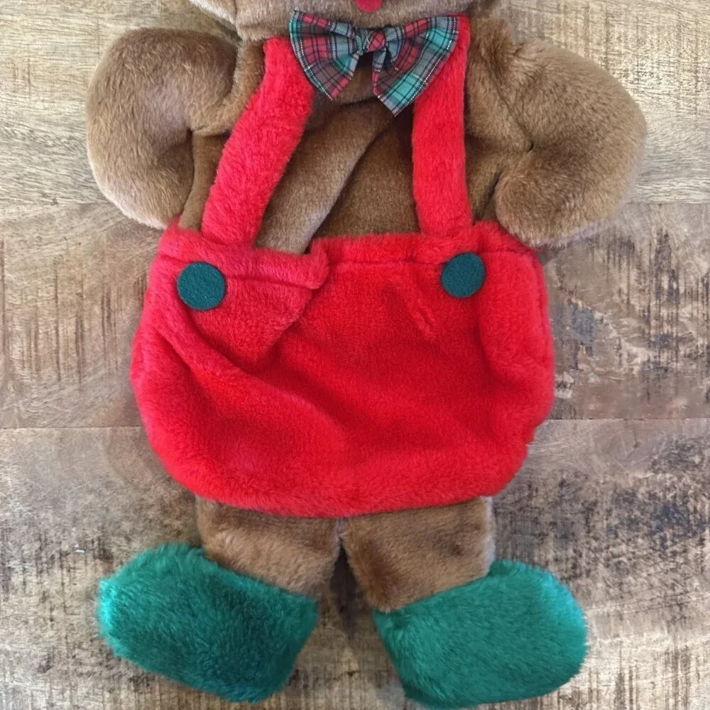 1985 Rennoc Santa’s Best 3D Brown Teddy Bear Plush Christmas Stocking 21